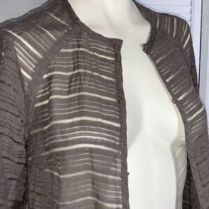 Coldwater Creek Gray Rayon Sheer Cardigan Top Size 8￼‎